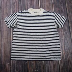Rivet & Thread Womens Medium Blue White Striped T Shirt Crew Neck USA Cotton